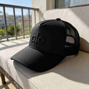 ALO Yoga Black Mesh Trucker Hat